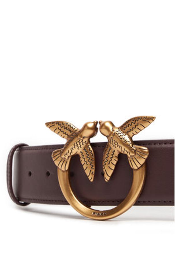 Pinko - PINKO Pasek Damski Love Berry H4 Belt AI 25-26 PLT01 100120 A0F1 Fioletowy. Kolor: fioletowy. Materiał: skóra