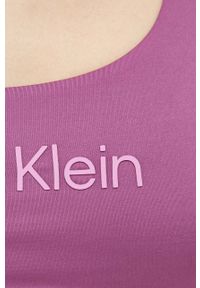 Calvin Klein Performance biustonosz sportowy Essentials kolor fioletowy. Kolor: fioletowy. Materiał: skóra. Sport: fitness, taniec #5