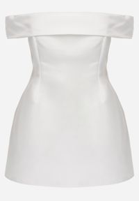 Renee - Biała Koktajlowa Sukienka Hiszpanka VICES Typu Bombka Iaonara. Typ kołnierza: dekolt hiszpanka. Kolor: biały. Materiał: poliester. Typ sukienki: bombki. Styl: wizytowy #2