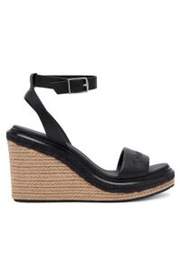 Calvin Klein Espadryle Wedge Sandal 70 - He HW0HW02376 Czarny. Kolor: czarny. Materiał: skóra #1