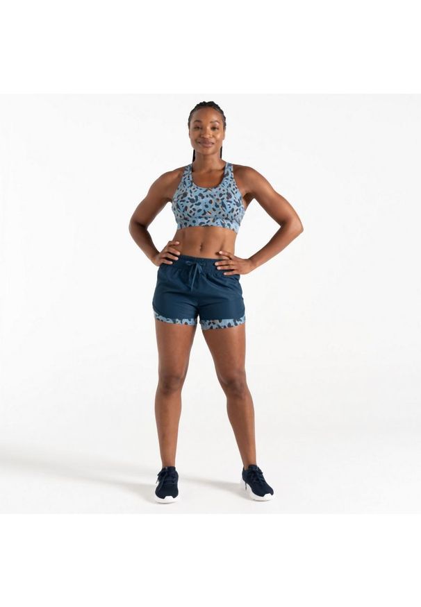 DARE 2B - Damskie spodenki sportowe 2 w 1 Sprint Up. Kolor: niebieski. Długość: krótkie. Sport: bieganie