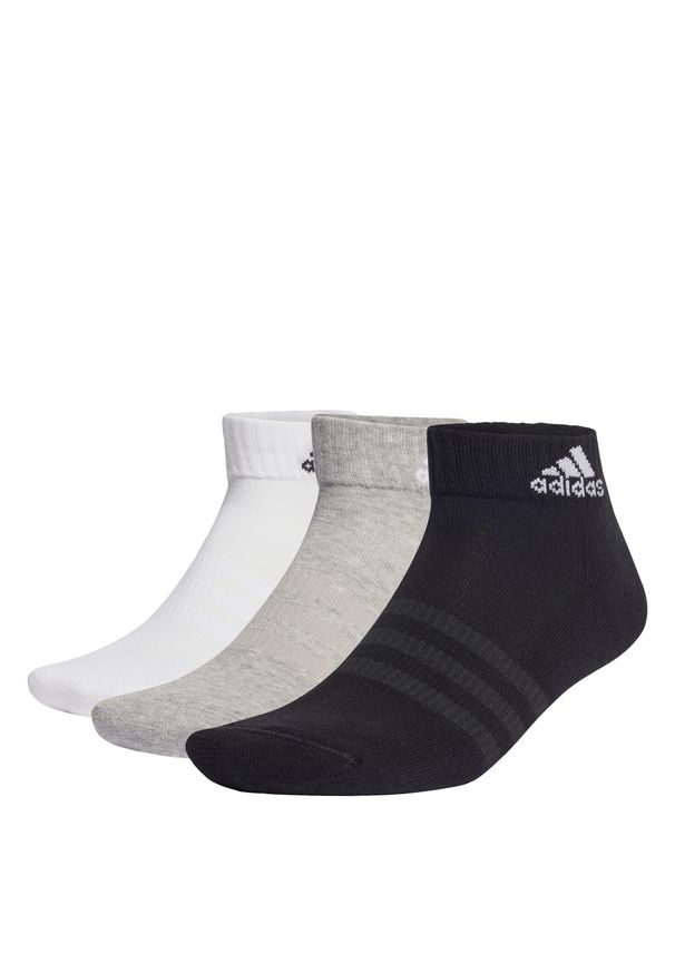 Adidas - Cushioned Sportswear Ankle Socks 6 Pairs. Kolor: szary, czarny, wielokolorowy, biały. Materiał: materiał. Sport: turystyka piesza