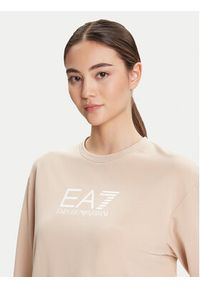 EA7 Emporio Armani Dres 7W000115 AF13135 U1046 Beżowy Regular Fit. Kolor: beżowy. Materiał: bawełna