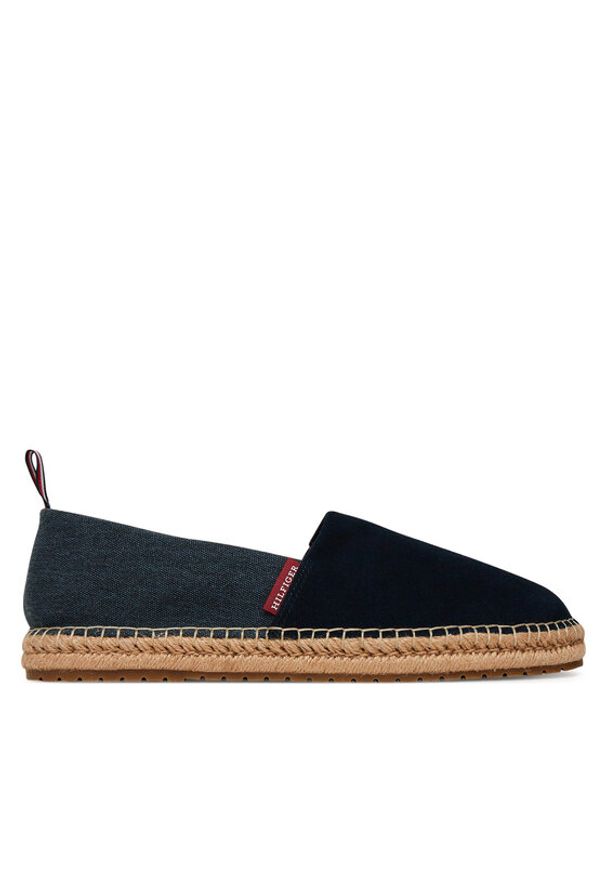 TOMMY HILFIGER - Tommy Hilfiger Espadryle Hilfiger Flex Mix Espadrille FM0FM05497 Granatowy. Kolor: niebieski. Materiał: zamsz, skóra