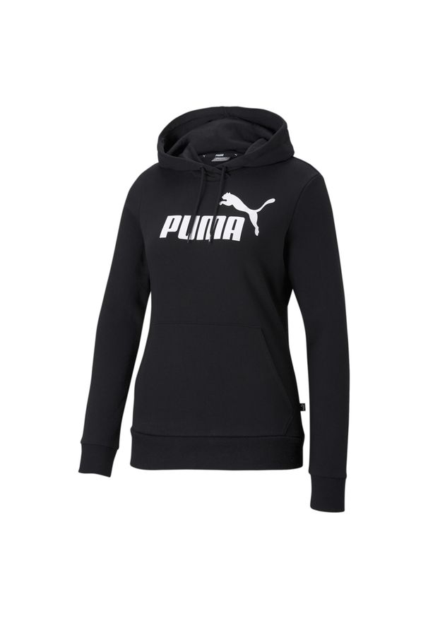 Bluza damska Puma ESS Logo Hoodie TR czarna. Typ kołnierza: kaptur. Kolor: biały, wielokolorowy, czarny, szary. Materiał: poliester