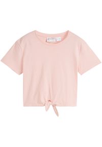 bonprix - Shirt dziewczęcy z bawełny organicznej. Kolor: różowy. Materiał: bawełna