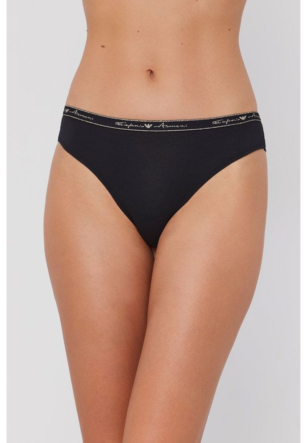 Emporio Armani Underwear Brazyliany 163337.1A223 (2-pack) kolor czarny. Kolor: czarny. Materiał: materiał, dzianina. Wzór: gładki
