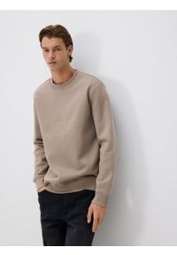 Reserved - Gładka bluza z bawełną - beżowy. Kolor: beżowy. Materiał: bawełna. Wzór: gładki #1