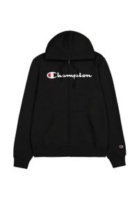Bluza męska Champion Full Zip Hoodie. Typ kołnierza: kaptur. Kolor: czarny. Materiał: dresówka, bawełna