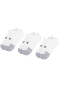 Under Armour Zestaw 3 par niskich skarpet unisex Heatgear No Show Sock 1346755-100 Biały. Kolor: biały. Materiał: materiał