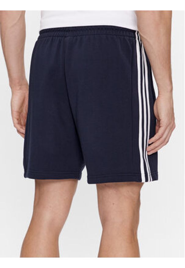 Adidas - adidas Szorty sportowe Essentials French Terry 3-Stripes Shorts IC9436 Niebieski Regular Fit. Kolor: niebieski. Materiał: bawełna. Styl: sportowy