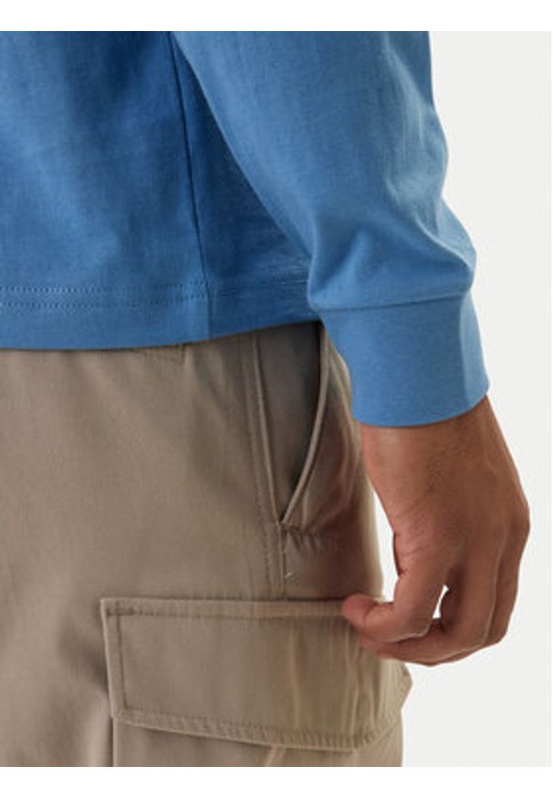 Napapijri Longsleeve S-Box Logo NP0A8BC5 Niebieski Regular Fit. Kolor: niebieski. Materiał: bawełna. Długość rękawa: długi rękaw