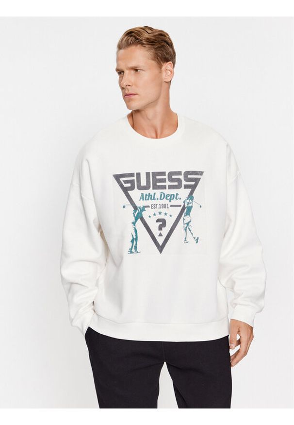Guess Bluza Z3BQ08 KBXX1 Biały Regular Fit. Kolor: biały. Materiał: bawełna
