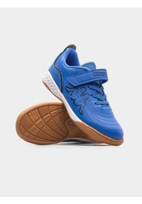 Buty do futsalu dla dzieci Kappa HERRICK T Halowe. Zapięcie: sznurówki. Kolor: niebieski. Materiał: guma, syntetyk, tkanina, materiał. Szerokość cholewki: normalna. Sport: piłka nożna