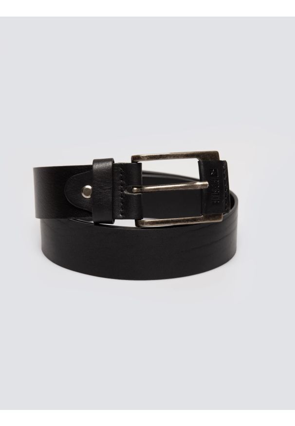 Big-Star - Pasek męski skórzany czarny Koren 906. Kolor: czarny. Materiał: skóra. Styl: casual, elegancki