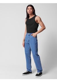 outhorn - Jeansy straight z prostymi nogawkami męskie Outhorn - niebieskie. Okazja: na co dzień. Kolor: niebieski. Materiał: jeans. Styl: casual, klasyczny #1