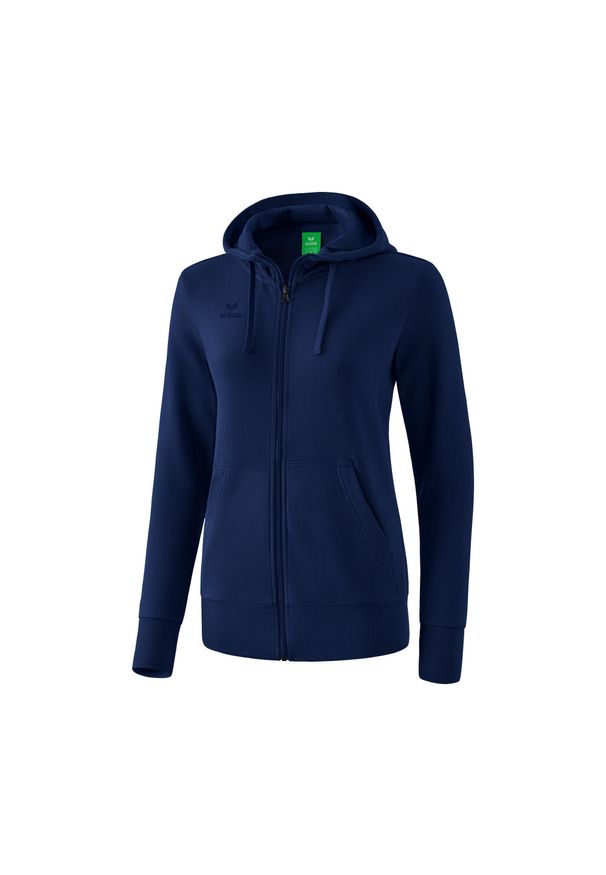 ERIMA - Damska bluza z kapturem zapinana na zamek Erima Basic. Typ kołnierza: kaptur. Kolor: niebieski. Materiał: bawełna. Sport: fitness