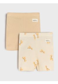 Sinsay - Krótkie legginsy z prążkowanej dzianiny 2 pack - kremowy. Kolor: kremowy. Materiał: dzianina, prążkowany. Długość: krótkie