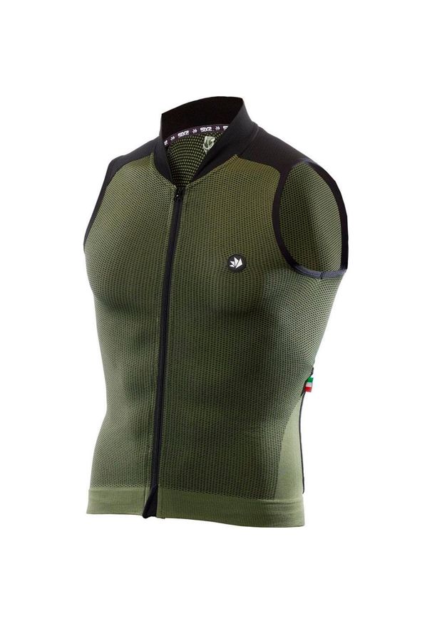 SIXS - Koszulka bez rękawów Sixs Clima 2 Army. Kolor: wielokolorowy, czarny, zielony. Długość rękawa: bez rękawów. Sport: kolarstwo