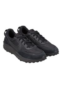 Nike - Męskie Skórzane Buty Treningowe Waffle. Kolor: czarny. Materiał: skóra. Sezon: zima