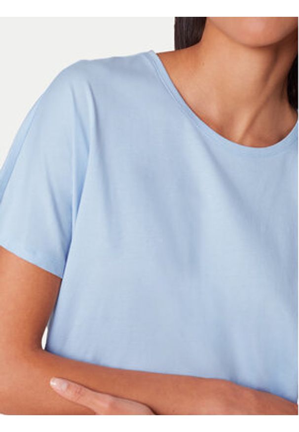 Triumph Koszulka piżamowa Mix & Match 10218281 Błękitny Relaxed Fit. Kolor: niebieski. Materiał: bawełna