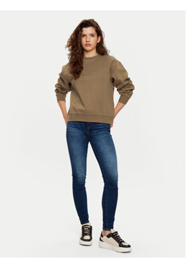 TOMMY HILFIGER - Tommy Hilfiger Bluza WW0WW41246 Khaki Relaxed Fit. Kolor: brązowy. Materiał: bawełna