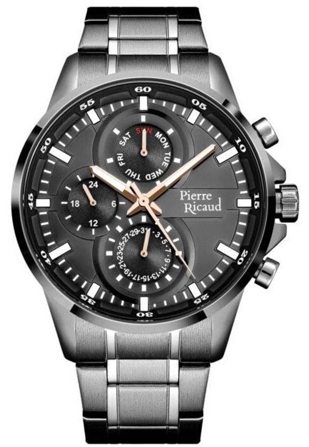 Zegarek męski Pierre Ricaud P97034.S1R6QF szary. Kolor: szary