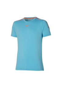 Koszulka do biegania męska Mizuno Shadow Tee. Kolor: niebieski