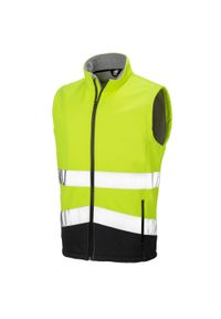 SAFEGARD - Męska Kamizelka Softshell HiVis. Kolor: żółty, wielokolorowy, czarny. Materiał: softshell