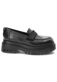 Czarne Półbuty Karino Eleganckie Skórzane Buty. Okazja: na spacer, do pracy, na co dzień. Kolor: czarny. Materiał: skóra. Szerokość cholewki: normalna. Styl: elegancki