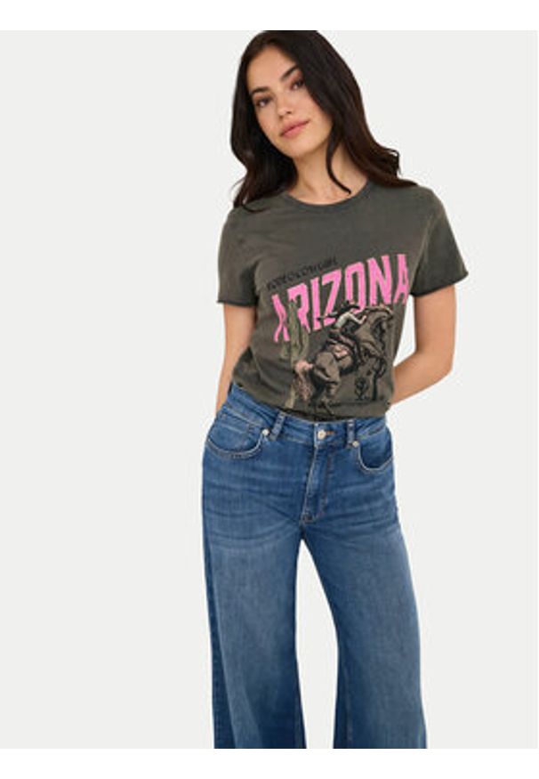 only - ONLY T-Shirt Lucy 15215721 Szary Regular Fit. Kolor: szary. Materiał: bawełna