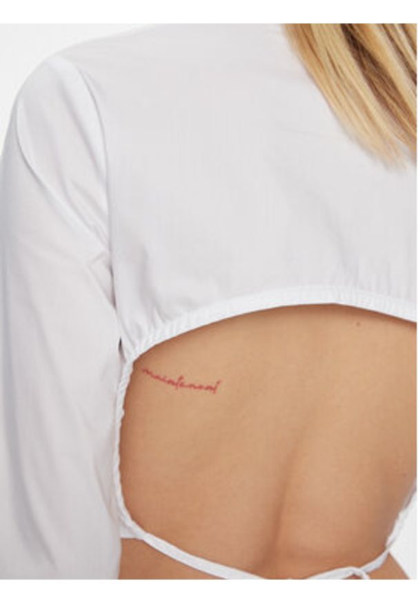 Tommy Jeans Koszula DW0DW17344 Biały Slim Fit. Kolor: biały. Materiał: bawełna