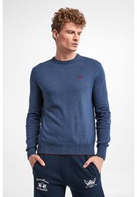 La Martina - Sweter męski wełniany LA MARTINA. Materiał: wełna. Długość rękawa: długi rękaw. Długość: długie. Wzór: aplikacja, haft #5