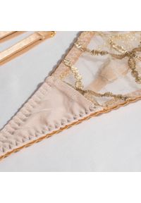 Intica - Komplet bielizny metalizowanej z subtelnymi zdobieniami Oretta. Kolor: złoty. Materiał: tkanina, materiał. Wzór: aplikacja #7
