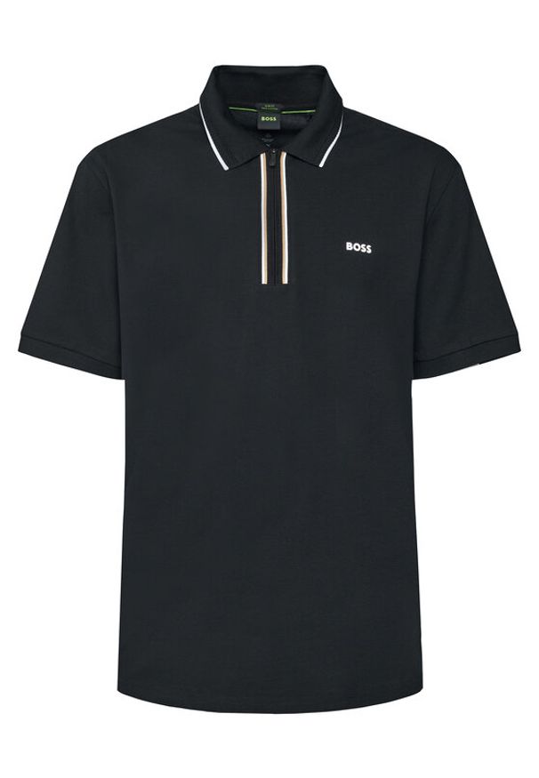 BOSS Polo Philix 50544450 Czarny Slim Fit. Typ kołnierza: polo. Kolor: czarny. Materiał: bawełna