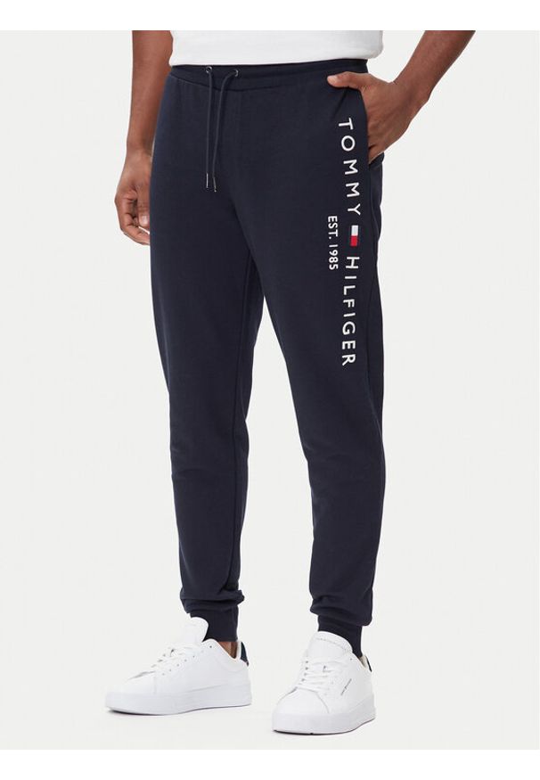 TOMMY HILFIGER - Tommy Hilfiger Spodnie dresowe Basic Branded MW0MW08388 Granatowy Regular Fit. Kolor: niebieski. Materiał: bawełna