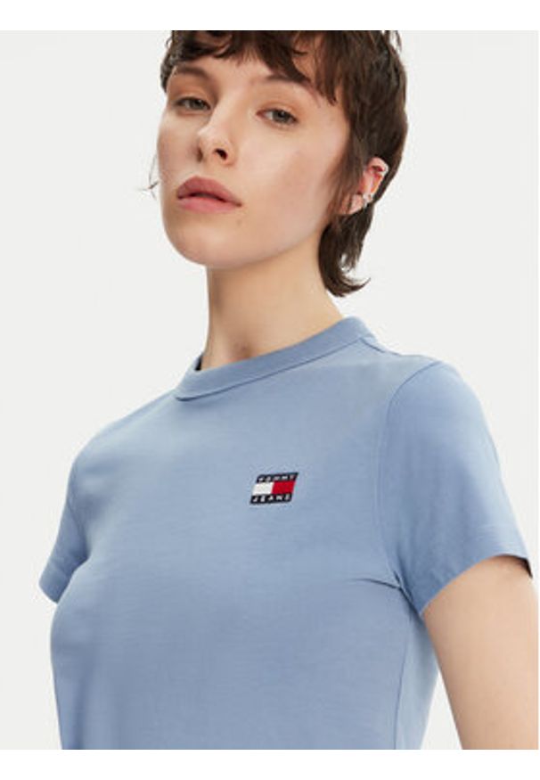 Tommy Jeans T-Shirt DW0DW20153 Niebieski Regular Fit. Kolor: niebieski. Materiał: bawełna
