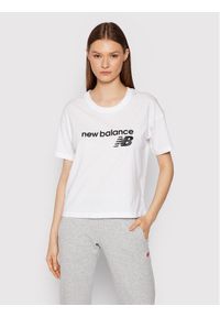 New Balance T-Shirt WT03805 Biały Relaxed Fit. Kolor: biały. Materiał: bawełna