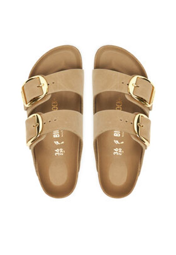 Birkenstock Klapki Arizona Big Buckle Hex 1030395 Brązowy. Kolor: brązowy. Materiał: skóra