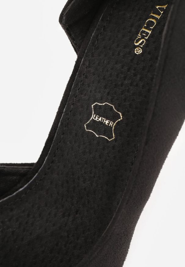 Born2be - Czarne Szpilki Vices ze Skórzaną Wkładką i Wycięciem z Boku Olialira. Okazja: na co dzień. Nosek buta: szpiczasty. Kolor: czarny. Materiał: skóra. Obcas: na szpilce. Styl: elegancki, casual, wizytowy. Wysokość obcasa: średni