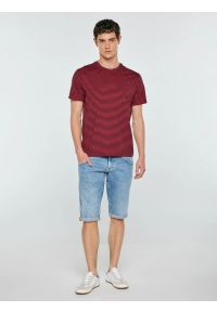 Big-Star - Koszulka męska w paski czerwona Garri 603. Kolor: czerwony. Materiał: materiał, bawełna, dzianina. Wzór: paski. Styl: klasyczny #5