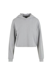 Damska szeroka bluza cropped Urban Classics Light Terry. Typ kołnierza: kaptur. Kolor: szary. Materiał: poliester, bawełna. Długość: krótkie #1