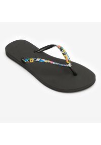 Japonki damskie Decathlon 500 Little Azae. Okazja: na plażę. Kolor: różowy, szary, wielokolorowy, czarny. Materiał: materiał. Styl: sportowy #1