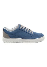 Olivier Buty Męskie skórzane Sneakers 950MA niebieskie. Okazja: na co dzień. Zapięcie: sznurówki. Kolor: niebieski. Materiał: skóra. Sezon: wiosna, jesień, lato. Styl: casual, wakacyjny, sportowy #6