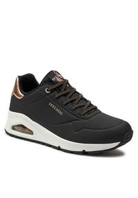 skechers - Skechers Sneakersy Uno Shimmer Away 155196/BLK Czarny. Kolor: czarny. Materiał: skóra
