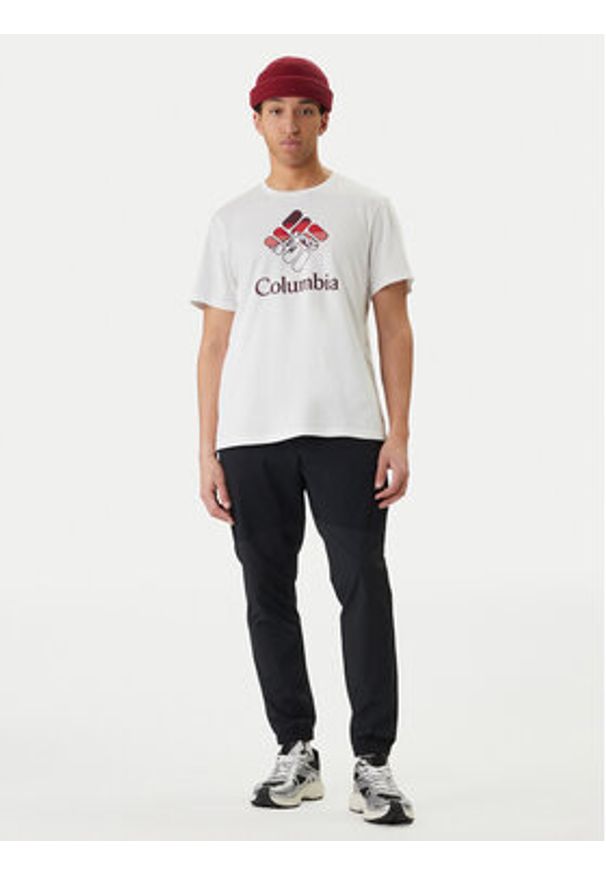 columbia - Columbia T-Shirt Graphic 2155031 Biały Regular Fit. Kolor: biały. Materiał: bawełna