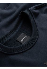 Ombre Clothing - Klasyczna bluza dresowa męska z napisem – granatowa V3. Okazja: na co dzień. Kolor: niebieski. Materiał: dresówka. Wzór: napisy. Styl: klasyczny #3