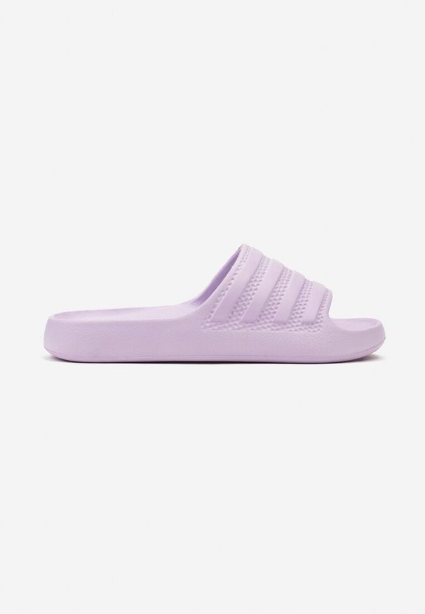 Renee - Fioletowe Klapki z Piankowej Tkaniny z Ozdobną Cholewką Alevir. Kolor: fioletowy. Materiał: tkanina. Sezon: lato. Styl: elegancki