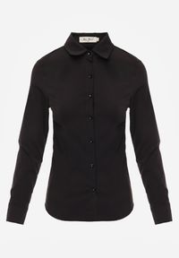 Renee - Czarna Gładka Koszula Zapinana na Guziki Hejora. Okazja: na co dzień, na randkę. Kolor: czarny. Materiał: wiskoza, jeans, satyna. Wzór: gładki. Styl: casual #9