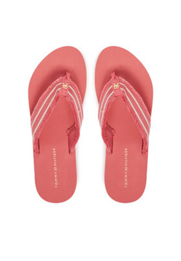 TOMMY HILFIGER - Tommy Hilfiger Japonki TH Webbing Beach Sandal FW0FW08739 Koralowy. Kolor: pomarańczowy. Materiał: materiał
